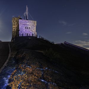 Cabot Tower Glowing Under Full Moon